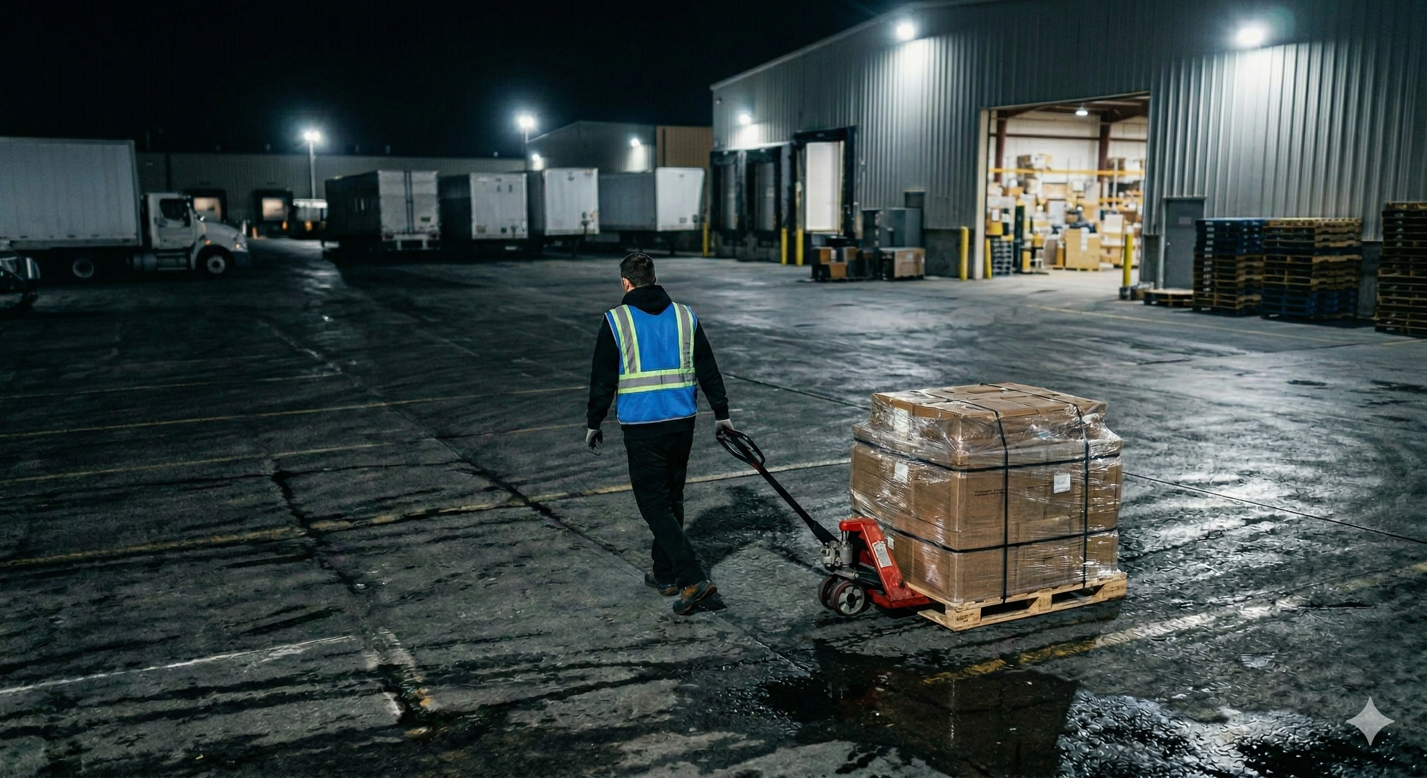 Person pulling a pallet